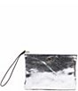 FRANCES VALENTINE Metallic Snake Embossed Leather Wristlet, Color:Silver - Image 1