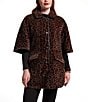 FRANCES VALENTINE Nico Jaquar Faux Fur Point Collar Elbow Sleeve Poncho, Color:Brown Multi - Image 2