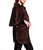 FRANCES VALENTINE Nico Jaquar Faux Fur Point Collar Elbow Sleeve Poncho, Color:Brown Multi - Image 4