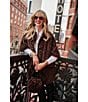 FRANCES VALENTINE Nico Jaquar Faux Fur Point Collar Elbow Sleeve Poncho, Color:Brown Multi - Image 7