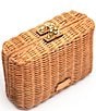 FRANCES VALENTINE Paige Wicker Box Chain Strap Clutch, Color:Toast - Image 3