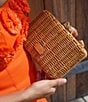 FRANCES VALENTINE Paige Wicker Box Chain Strap Clutch, Color:Toast - Image 8