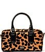 FRANCES VALENTINE Paulie Leopard Printed Haircalf Satchel Box Bag, Color:Camel/Black - Image 1