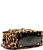 FRANCES VALENTINE Paulie Leopard Printed Haircalf Satchel Box Bag, Color:Camel/Black - Image 2