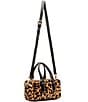 FRANCES VALENTINE Paulie Leopard Printed Haircalf Satchel Box Bag, Color:Camel/Black - Image 3