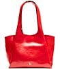 FRANCES VALENTINE Portia Crinkle Leather Satchel Bag, Color:Red - Image 1