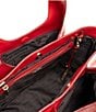 FRANCES VALENTINE Portia Crinkle Leather Satchel Bag, Color:Red - Image 3