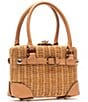 FRANCES VALENTINE Resort Lady Wicker Basket Satchel Bag - Image 2