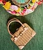 FRANCES VALENTINE Resort Lady Wicker Basket Satchel Bag - Image 5