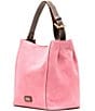 FRANCES VALENTINE Small June Suede Leather Hobo Crossbody Bag, Color:Pink - Image 2