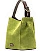 FRANCES VALENTINE Small June Suede Leather Hobo Crossbody Bag, Color:Green - Image 2