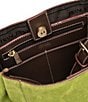 FRANCES VALENTINE Small June Suede Leather Hobo Crossbody Bag, Color:Green - Image 3