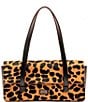 FRANCES VALENTINE Small Slim Leopard Printed Haircalf Shoulder Bag, Color:Camel/Black - Image 1