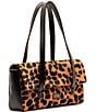 FRANCES VALENTINE Small Slim Leopard Printed Haircalf Shoulder Bag, Color:Camel/Black - Image 2