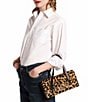 FRANCES VALENTINE Small Slim Leopard Printed Haircalf Shoulder Bag, Color:Camel/Black - Image 4