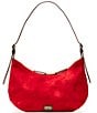 FRANCES VALENTINE Starr Suede Hobo Shoulder Bag, Color:Cherry Red - Image 1