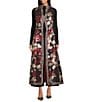 FRANCES VALENTINE Susie Metallic Floating Floral Mock Neck Sleeveless A-Line Maxi Vest, Color:Navy/Gold/Multi - Image 8