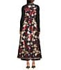 FRANCES VALENTINE Susie Metallic Floating Floral Mock Neck Sleeveless A-Line Maxi Vest, Color:Navy/Gold/Multi - Image 9