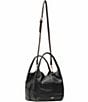 FRANCES VALENTINE Sweet Pea Tumbled Leather Satchel Bag, Color:Black - Image 4