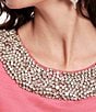 FRANCES VALENTINE Tabby Embellished Scoop Neck Short Sleeve Shift Dress - Image 4