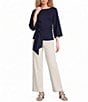 FRANCES VALENTINE Whitney Viscose Blend Boat Neck 3/4 Sleeve Wrap Top - Image 4