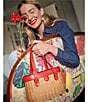 FRANCES VALENTINE Frances Valentine Willow Basket Wicker Shoulder Bag, Color:RED - Image 5
