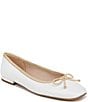 Color:White - Image 1 - Abigail Leather Bow Flats