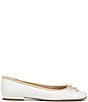 Color:White - Image 2 - Abigail Leather Bow Flats