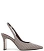 Color:Brown Multi Fabric - Image 2 - Averie Houndstooth Fabric Sling Pumps
