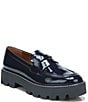 Color:Midnight - Image 1 - Balin Crinkle Patent Platform Lug Sole Penny Loafers