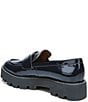 Color:Midnight - Image 4 - Balin Crinkle Patent Platform Lug Sole Penny Loafers