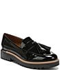 Color:Black - Image 1 - Carolynn Patent Tassel Lug Sole Platform Loafers