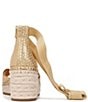Color:Gold - Image 3 - Casey Metallic Woven Espadrille Wedge Sandals