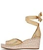Color:Gold - Image 5 - Casey Metallic Woven Espadrille Wedge Sandals