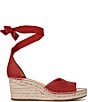 Color:Red - Image 2 - Casey Raffia Espadrille Wedge Sandals