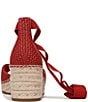 Color:Red - Image 3 - Casey Raffia Espadrille Wedge Sandals
