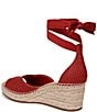 Color:Red - Image 4 - Casey Raffia Espadrille Wedge Sandals