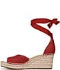 Color:Red - Image 5 - Casey Raffia Espadrille Wedge Sandals