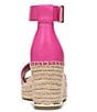Color:Fuchsia Pink - Image 3 - Clemens Leather Platform Wedge Espadrilles
