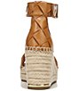 Color:Cuoio - Image 3 - Clemens Woven Leather Platform Wedge Espadrilles
