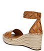 Color:Cuoio - Image 4 - Clemens Woven Leather Platform Wedge Espadrilles
