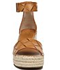 Color:Cuoio - Image 6 - Clemens Woven Leather Platform Wedge Espadrilles