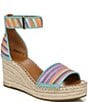 Color:Multi - Image 1 - Clemens Woven Stripe Platform Espadrille Wedge Sandals