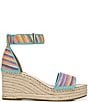 Color:Multi - Image 2 - Clemens Woven Stripe Platform Espadrille Wedge Sandals