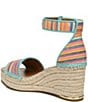 Color:Multi - Image 3 - Clemens Woven Stripe Platform Espadrille Wedge Sandals