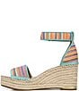 Color:Multi - Image 4 - Clemens Woven Stripe Platform Espadrille Wedge Sandals