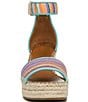 Color:Multi - Image 5 - Clemens Woven Stripe Platform Espadrille Wedge Sandals