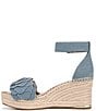 Color:Denim - Image 5 - Clemens6 Flower Ankle Strap Platform Wedge Espadrille Sandals