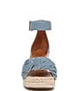 Color:Denim - Image 6 - Clemens6 Flower Ankle Strap Platform Wedge Espadrille Sandals