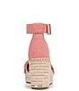 Color:Coral - Image 3 - Clemens6 Flower Ankle Strap Platform Wedge Espadrille Sandals
